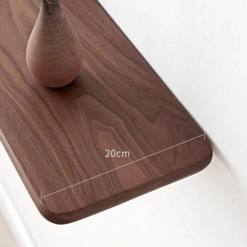 Solid Wood Flat Board Wall Mount Storage Rack Flat Partition Walnut Hanging Rack Room Decoration Storage Board