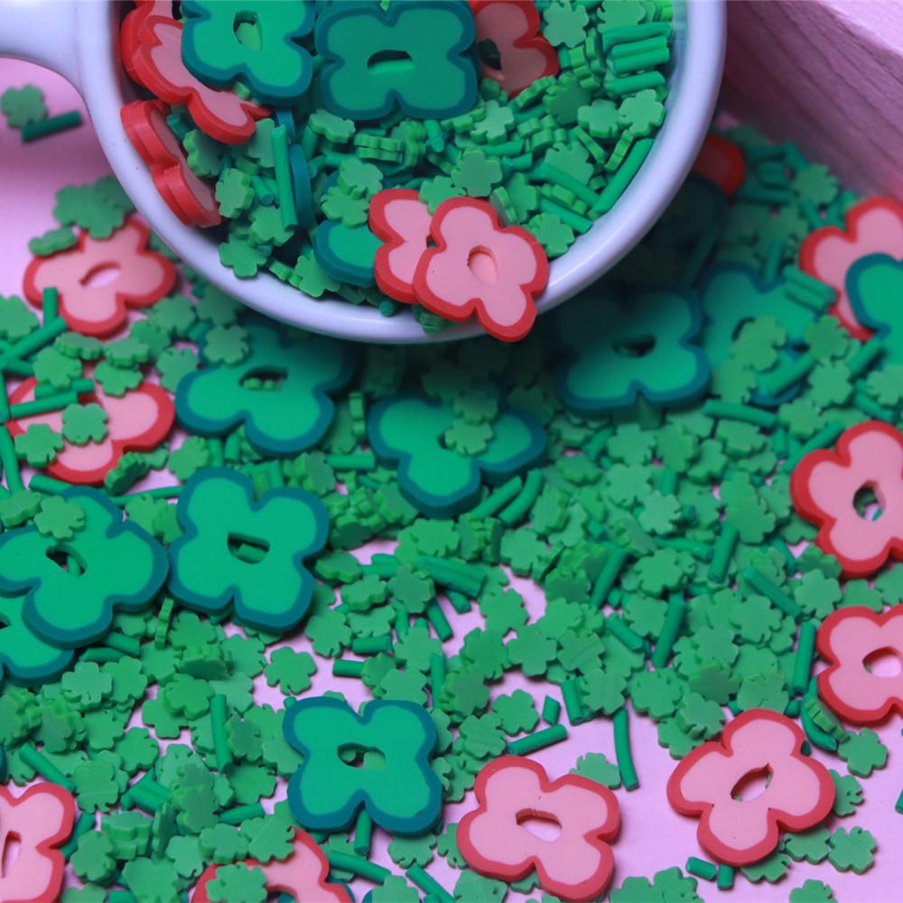 St Patrick's Day Polymer Clay Slices Mini Cute Green Leaf Clover Craft for Nail Art Slime Filler Charms