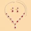 1 Set Hochzeitskette und Ohrringe Damen Retro Strass Schmuckset Faux Edelstein Halskette Ohrringe Valentinstag Geschenk für Ehefrau Sie