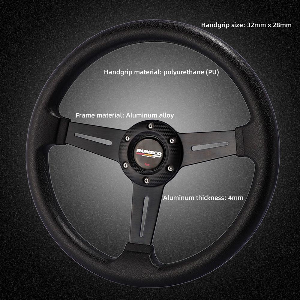 330mm 13inch PU Racing Steering Wheel 6-Bolt 70mm PCD Deep Dish Lightweight Sport Drift Steering Wheel for Tuning Car Universal