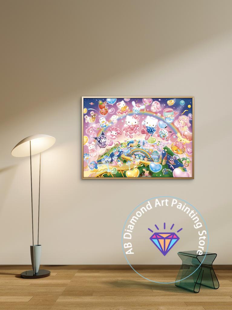 Sanrio Hello Kitty Cartoon Diamond Drawing Kit 5D DIY Diamond Embroidery Cross Embroidery Handmade Art Gift Home Decoration