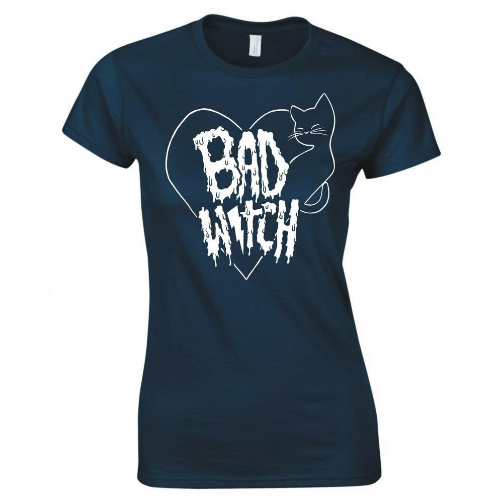 Funny Goth Bad Witch Ladies Skinny Fit Tshirt