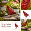Metallvogel Gartenskulptur Außenhof Dekoration Eisenkunst Kardinal Statue für Terrasse Rasen Deck Display