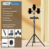Dual Phone Live Streaming Stand with Multi-Camera Holder and Fill Light for Douyin