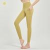 Mulheres sólidas yoga leggings cintura alta calças de ciclismo levantamento de bunda ginásio leggings confortável esporte correndo exercício collants com bolsos
