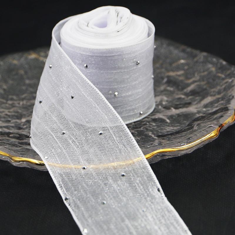 

(5meters/pack)4CM Bubble Pleated Tape Diamond Mesh Organza Ribbon Hair Bow Material Gift Packaging Clothing Decoration DIY 5 meters белый