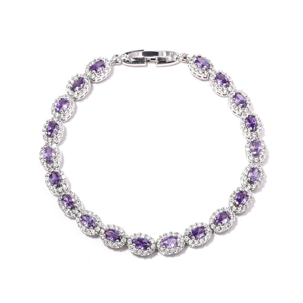 Oval Zircon Bracelet Jewelry Women'S Extension Buckle Simple Women'S Bracelet High-End Jewelry Accessories