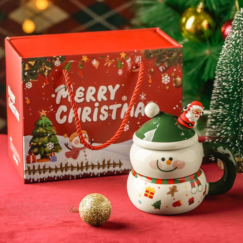 Christmas Gift Mug High End Sense Christmas Cup Ceramics Gift for Girls' Companions and Small Gifts for Employees and Customers