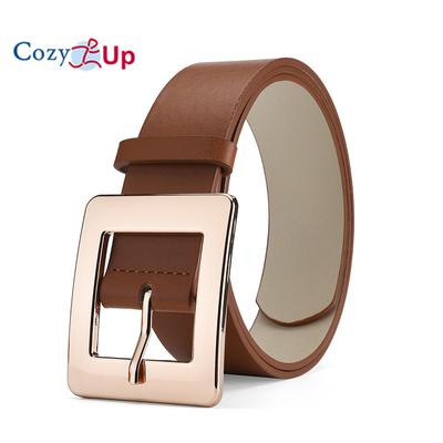 Alloy Generous Buckle Solid Color Decorative Jeans Belt Women