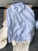 Women French Style Blue Linen Shirt Summer Thin Loose Old Money Long Sleeve Sun Protection Cotton Linen Blouse