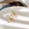 Silver Needle Korea Dongdaemun Temperament New Earrings Geometric Opal Earrings Fashion Versatile New Personalized Earrings