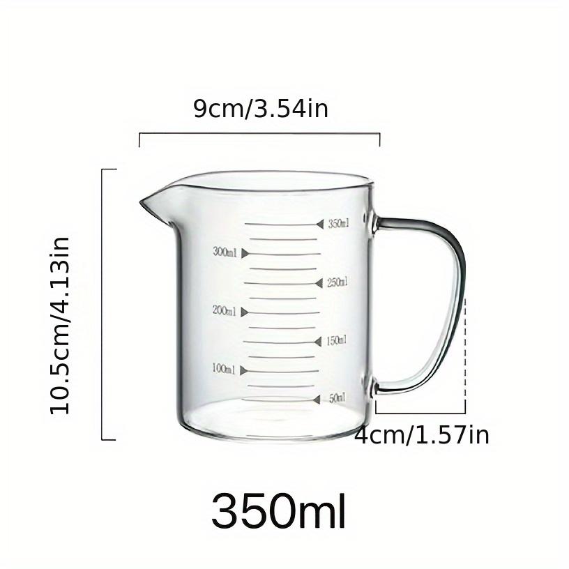 Glass Measuring Cup with Scale and Handle, High Temperature Resistant, Large Capacity Baking Flour Transparent Egg Beater Cup, Microwave Safe