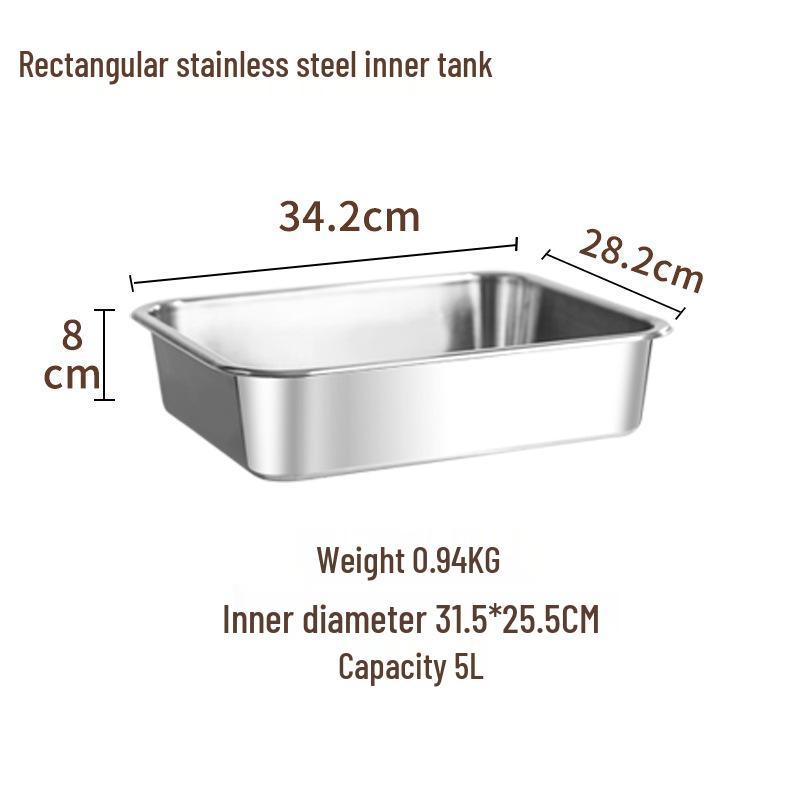 Double-Compartment Rectangle Ceramic Buffet Warmer Pot