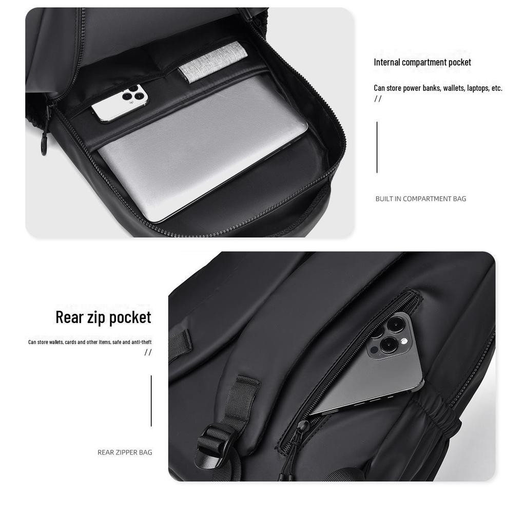 Men's Cross-Border Business Backpack - Medium College Student, Large-Capacity Leather Laptop Backpack