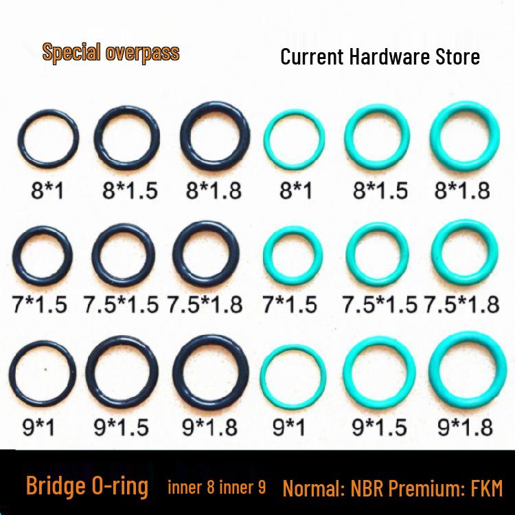 

Мостовое нитриловое фторэластомерное уплотнительное кольцо круглого сечения, 8-9 мм внутренний диаметр, 5,5 мм для поршневого штока, универсальное износостойкое уплотнительное кольцо NBR Inner 7*1.5mm [25 pieces]