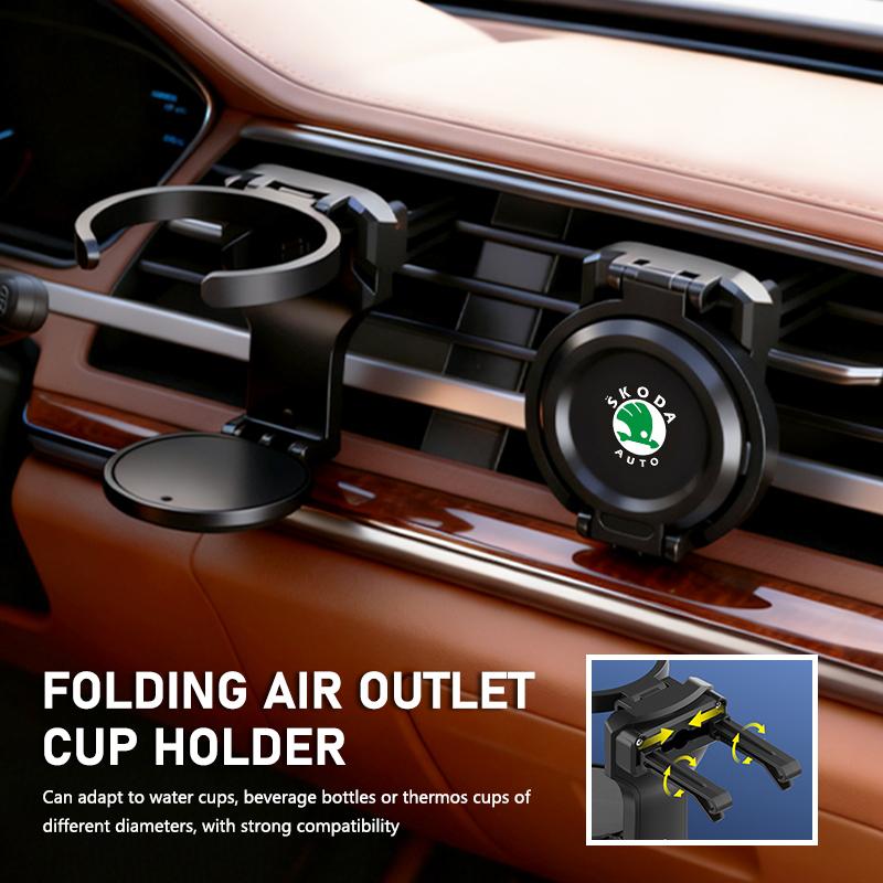 Universal Car Air Outlet Folding Drink Coffee Cup Storage Holder For Skoda Octavia Superb RAPID FABIA KAMIQ KAROQ KODIAQ YETI kybf34
