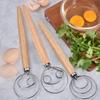 13" Oak Handle Danish Dough Whisk - Upgraded Manual Flour Mixer