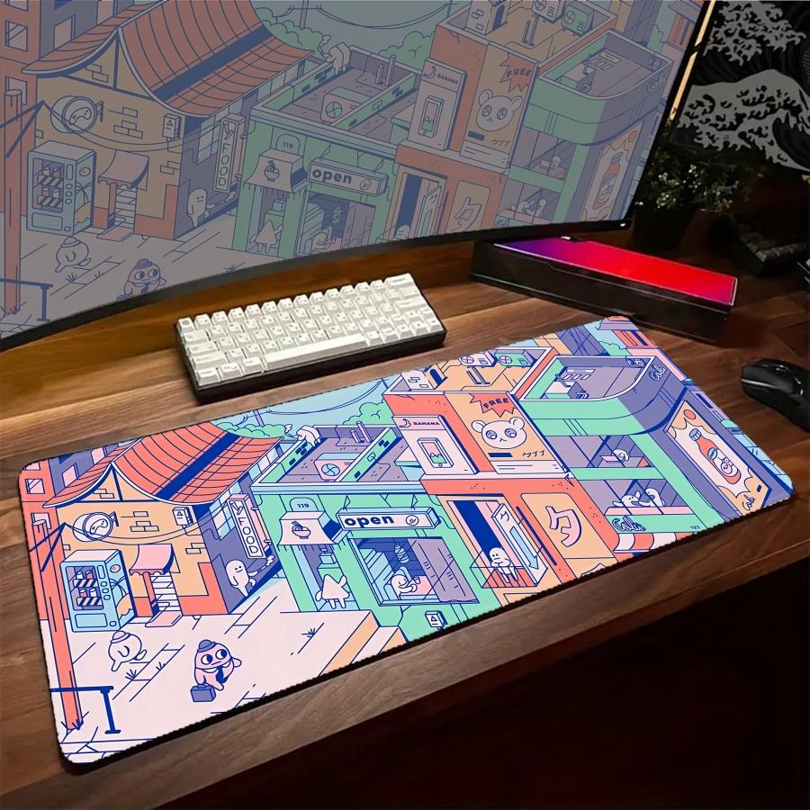 Big Mouse Pad Gaming Colorful House Large Mousepad Office Accessories Desk Mat Gamer Setup Mousemats PC Kawaii Mats