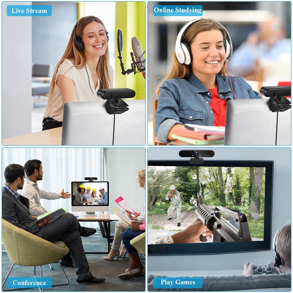 X13 HD Webcam: 1080p/2K/4K USB Camera for Online Classes & Live Broadcasts