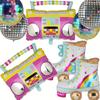 8-Piece Roller Skate Radio Disco Set, Aluminum Foil Balloon Set Combination, Suitable for Retro Party Decoration, Themed Party Decorati