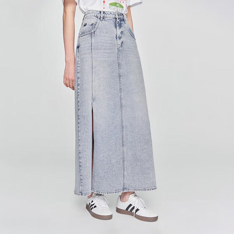 Lee Women's Light Blue Tencel Denim Midi Skirt