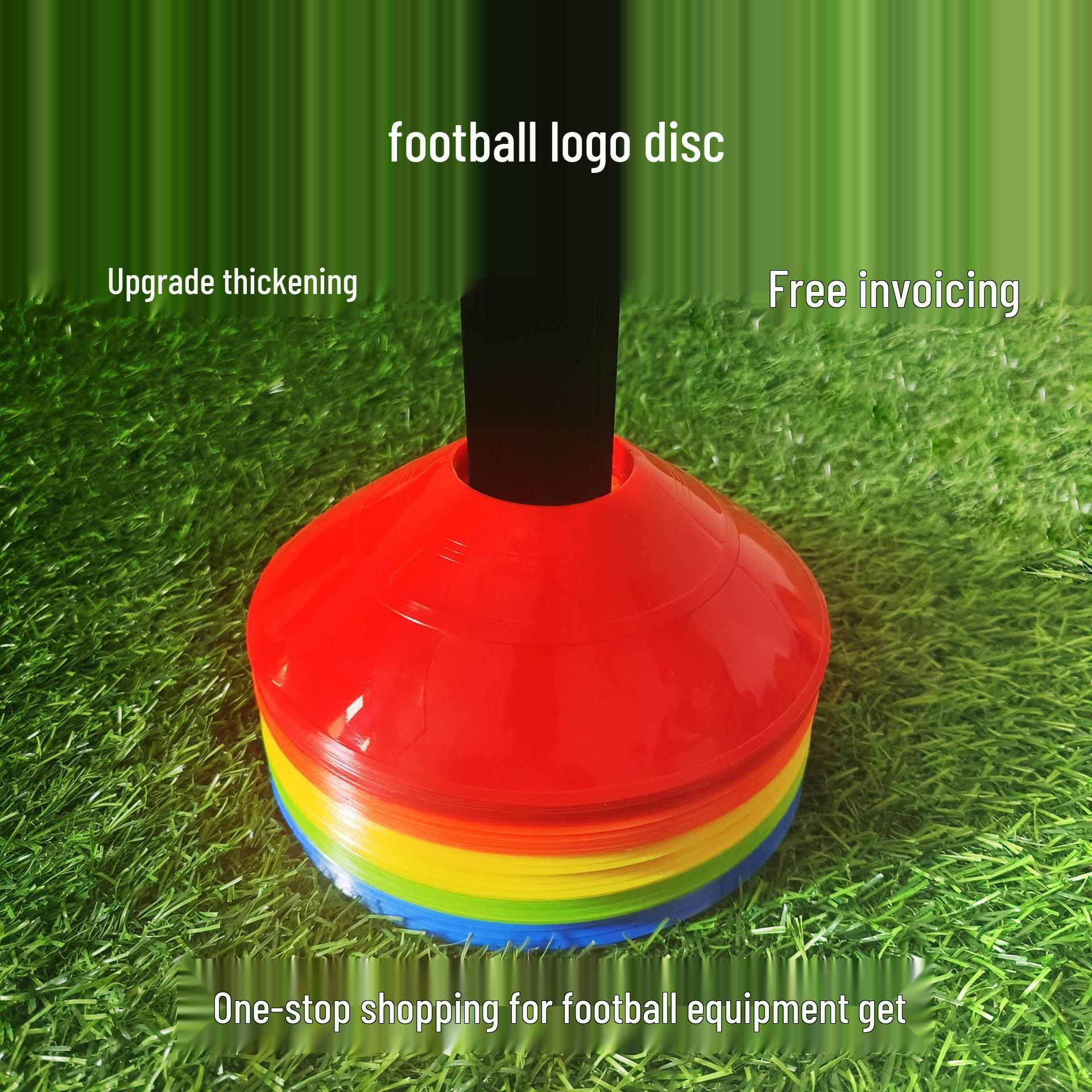 Football Training Round Disc Cones - Marker and Obstacle Set No Accessories