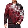 Men's Loose Casual 1/4 Zip Sweatshirt Fashion Printed Long Sleeve Top With Pockets