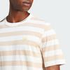 Adidas Originals Striped Round Neck Straight Short Sleeve T-Shirt Men Tops Beige IR7587
