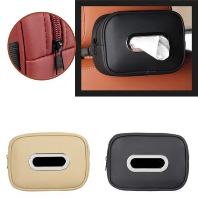 PU-Leder Auto-Taschentuchbox-Halter Sonnenblende Einfache Montage Armlehnen-Halterung Serviettenbox Aufbewahrungsbox Mittelkonsolen-Organizer Universal