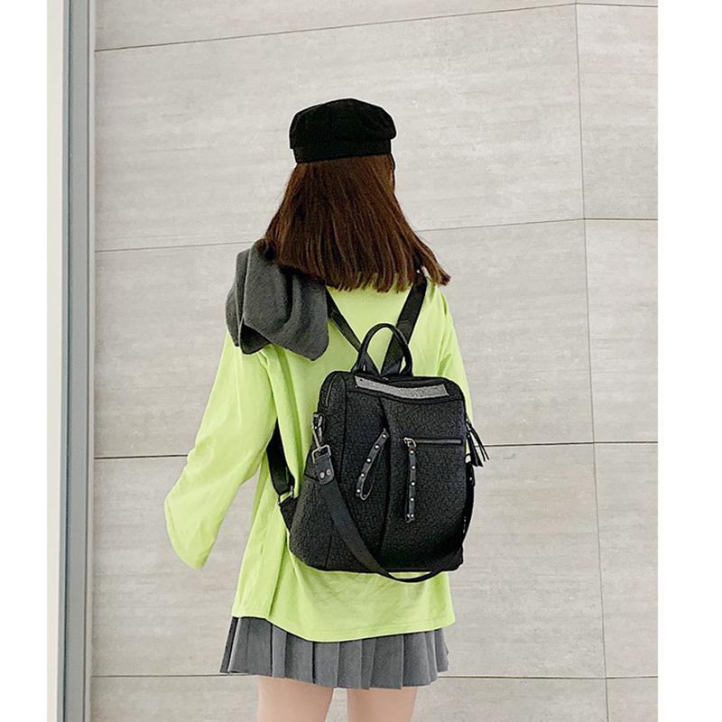 Women's New Fashion Korean Style Large Capacity Anti-theft Female Travel Backpack All-match Leather Leisure Bag