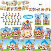 Circus Theme Clown Birthday Party Decoration Tableware Cup Plate Balloon Backdrop Baby Shower Kids Birthday Party Supplies Toy