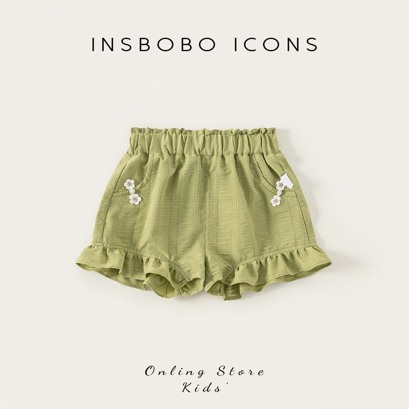 Insbobo Girls  Pants Summer Thin Style 2026 New Model Baby Girl Shorts Children s Clothing Stylish Baby Summer Outfit Trendy Green 80