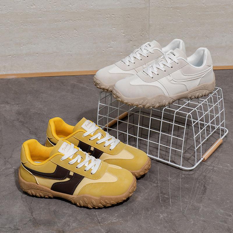 

2025 Summer New Breathable Ins Trendy Korean Edition Mesh Shoes for Female Students Street Photography Running Sports and Leisure Shoes 40 жовтий