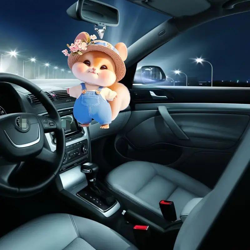 Cartoon Acrylic Charming Cat Pendant For Stylish Car Interior Decoration