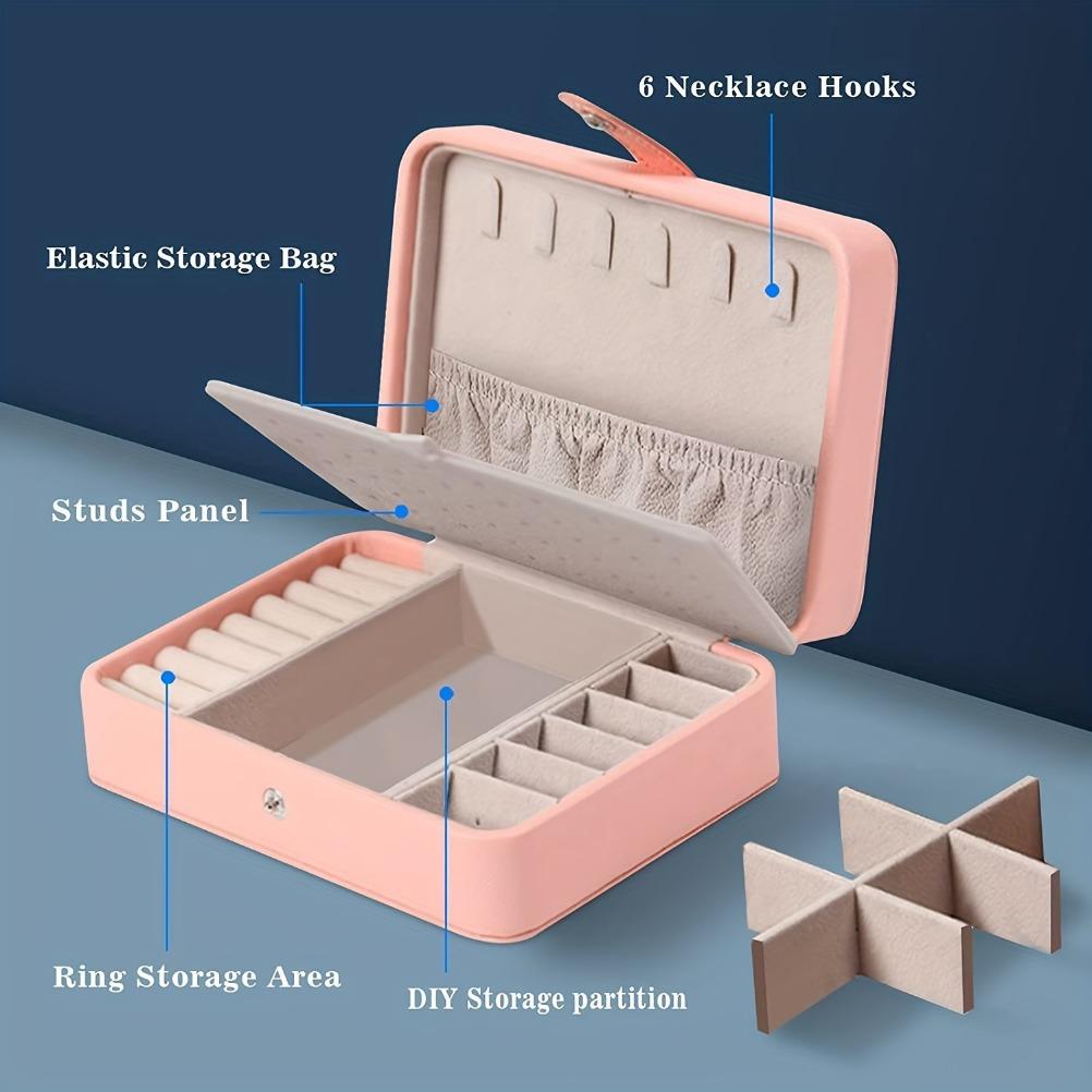 Large Capacity Travel Jewelry Storage Box Double Layered Buttoned Jewelry Organizer Portable Jewelry Storage Box Home Decoration
