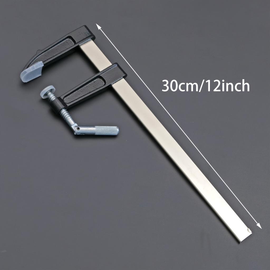 2-pack Steel Bar Clamps Set, 12-inch (2) Medium Duty F-Clamp Adjustable and Release Quickly, 600 Lbs Load Limit, for Woodworking