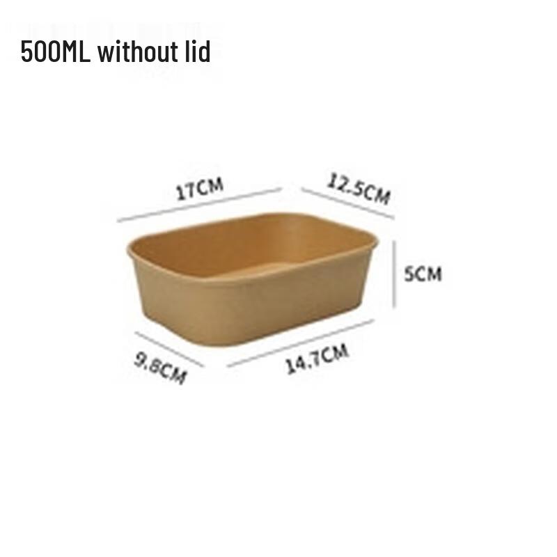 HANDUNYOU Disposable Kraft Paper Square Meal Box