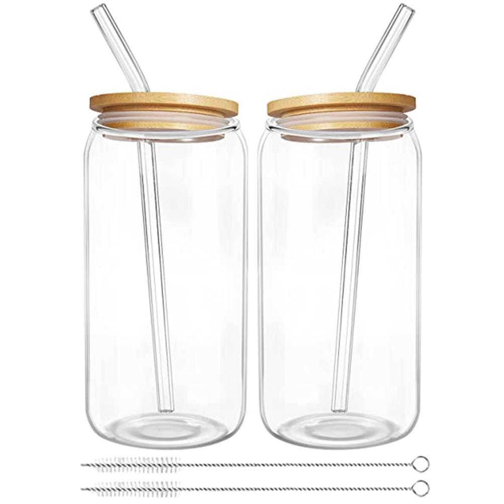 2 Sets Water Cup Espresso Clear Design Glass Juice Iced Tea Coffee Mug Beverage Covered