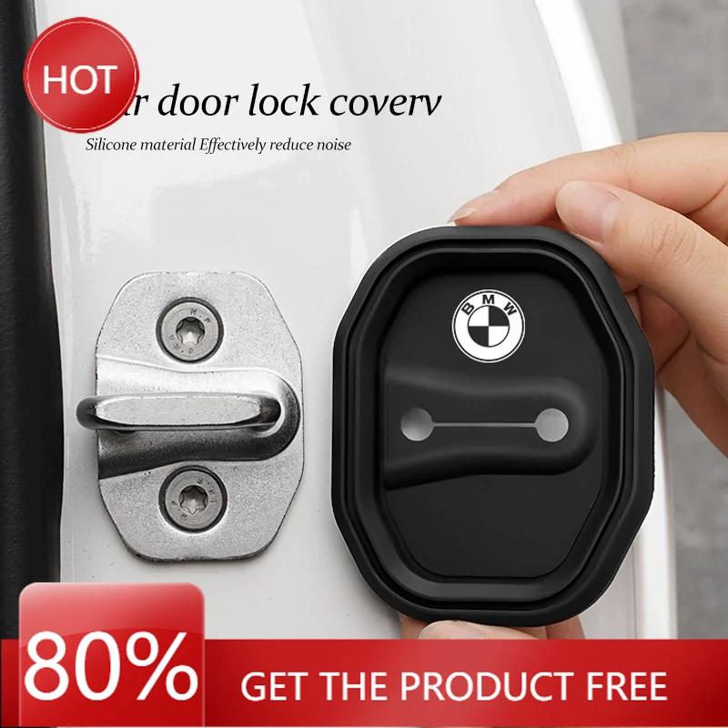 BAAX1 Hot 2025 Silicone Door Lock Cover Car Anti Noise Shock-Absorbing Sticker For BMW E46 E90 E60 F30 F10 E39 i3 i4 X1 X2 X3 X5 X4 X6