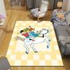 Pippi Cartoon Flannel Printed Carpet, Home Sofa Decoration for Living Room & Bedroom, Non‑Slip Play Flannel Floor Mat for Game Room
