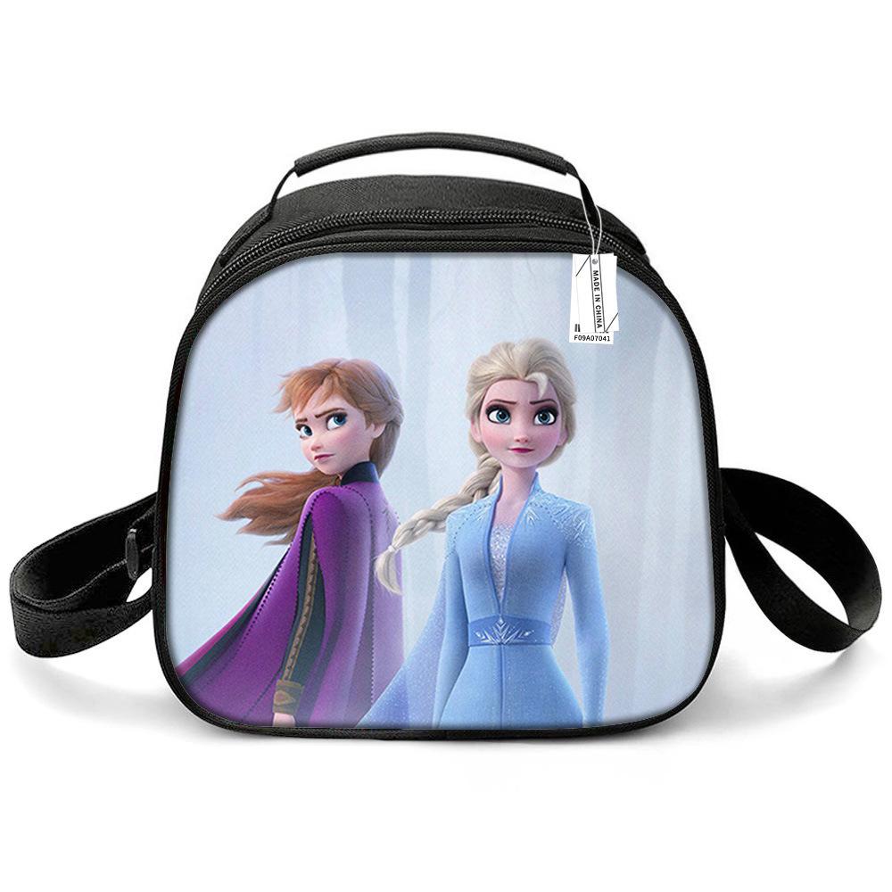 Princess Elsa Cartoon Cute Lightweight Small Meal Bag Elementary School Lunch Box Bento Bag Student Lunch Box