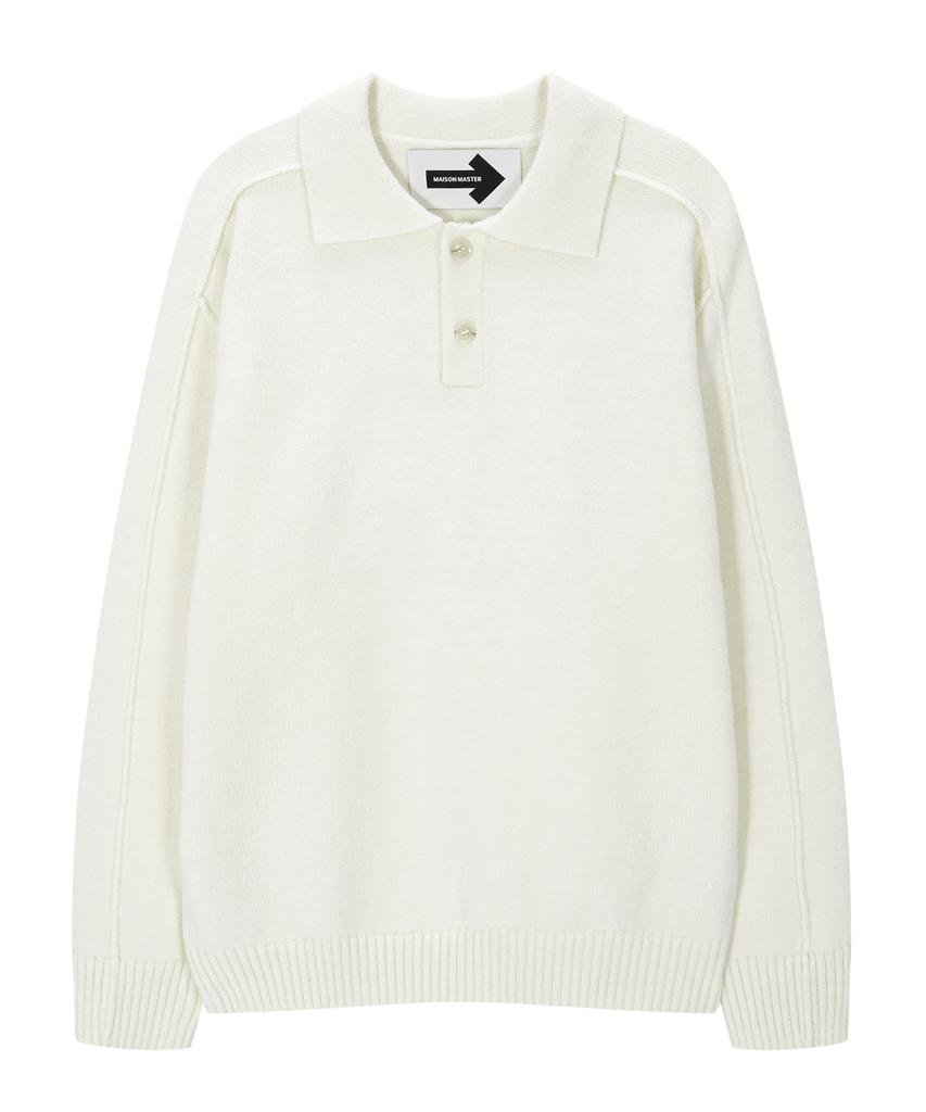 Maison Master Button Collared Cardigan Brown