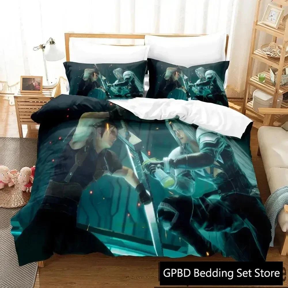 3D Print Game Crisis Core Final Fantasy Vii Bedding Set Boys Girls Twin Queen King Size Duvet Cover Pillowcase Bed Boys Adult
