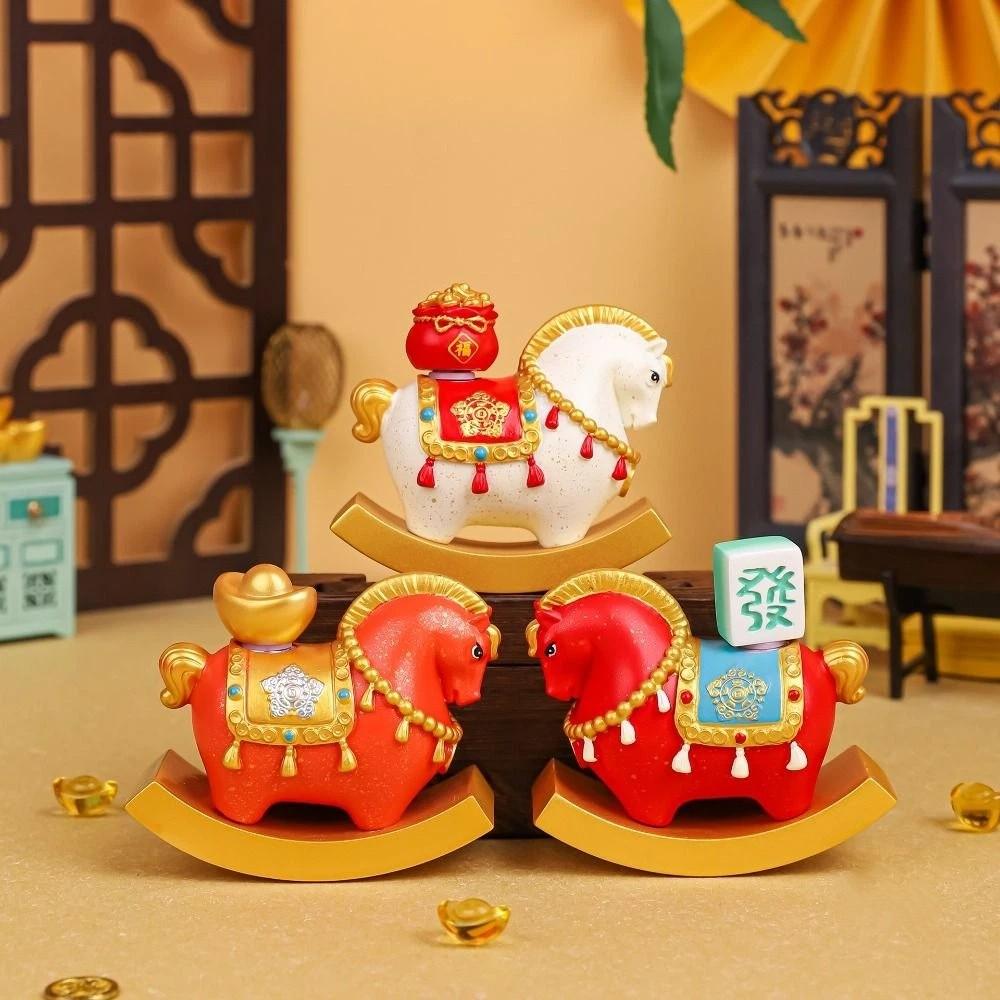 Rășină Cal Miniatură Stil Chinezesc Zodia Cal Ornamente Ornament de Birou Decor Birou