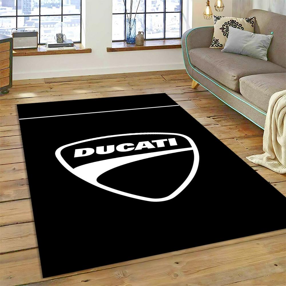 3D Rennmotorrad Schild Teppich für Wohnzimmer Schlafzimmer Zuhause Sofa Dekoration, Kinder Spiel Rutschfeste Bodenmatte Weihnachtsgeschenk