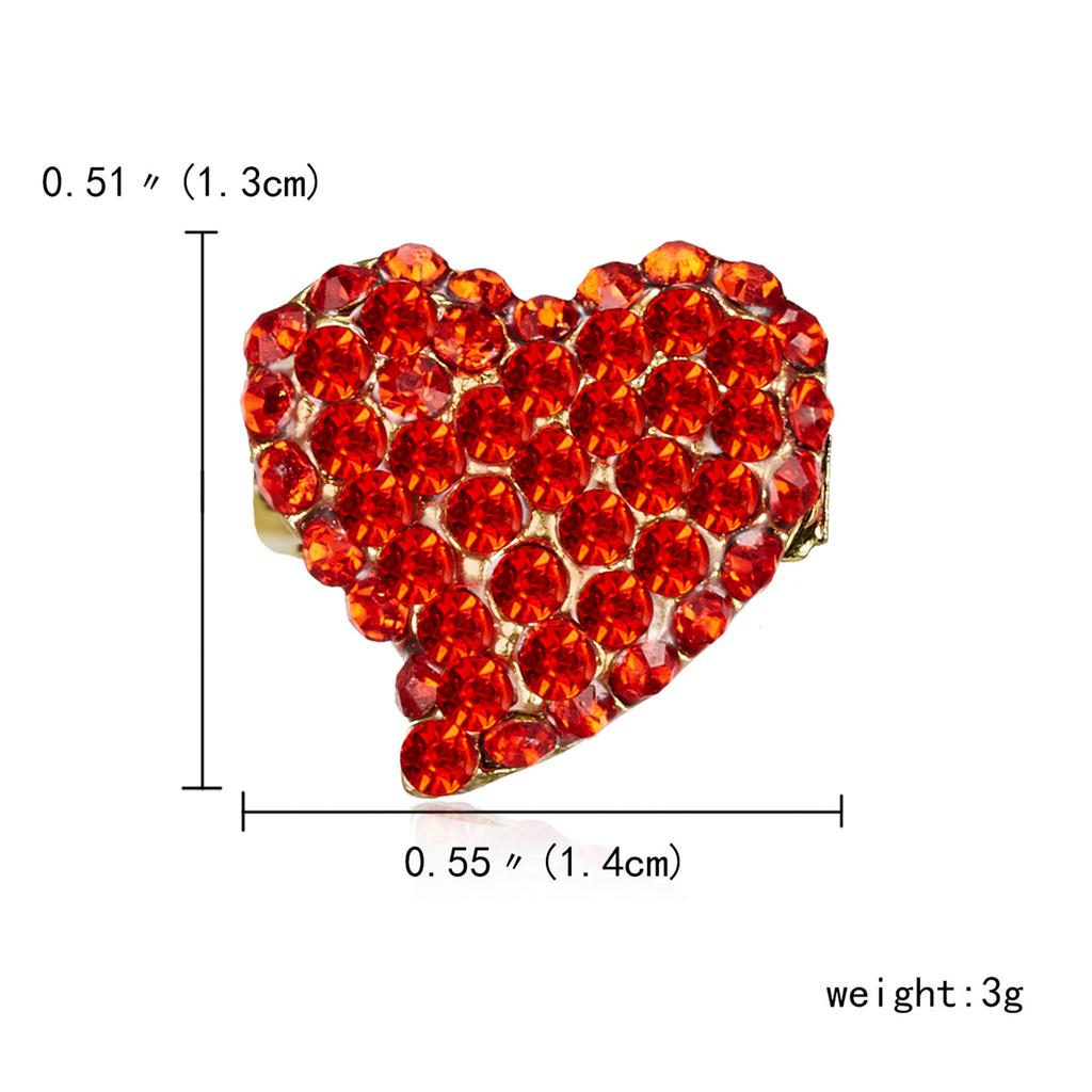 Rinhoo Exquisite Full Rhinestone Small Love Heart Brooch For Women Elegant Crystal Heart Lapel Pins Sweater Buckle Badge Jewelry