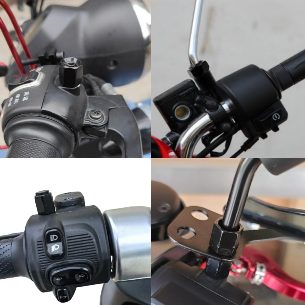 Motorcycle Mirror Adapter, 4 Pcs Positive and Negative Screw Adapter, Motorcycle, Screw Conversion Adapter,