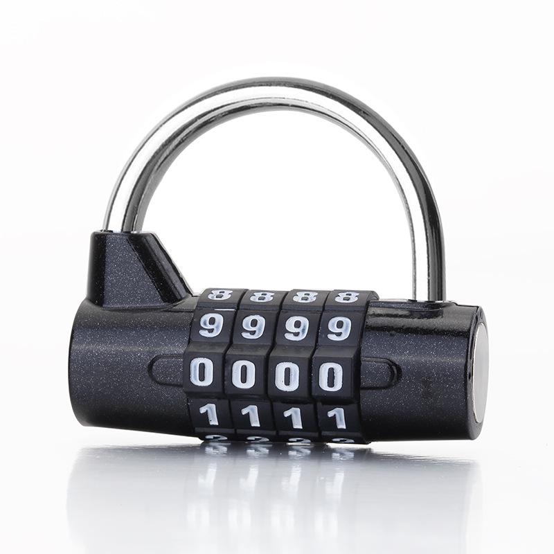 4-Digit Large Horizontal Character Padlock for Gym Lockers and Cabinets