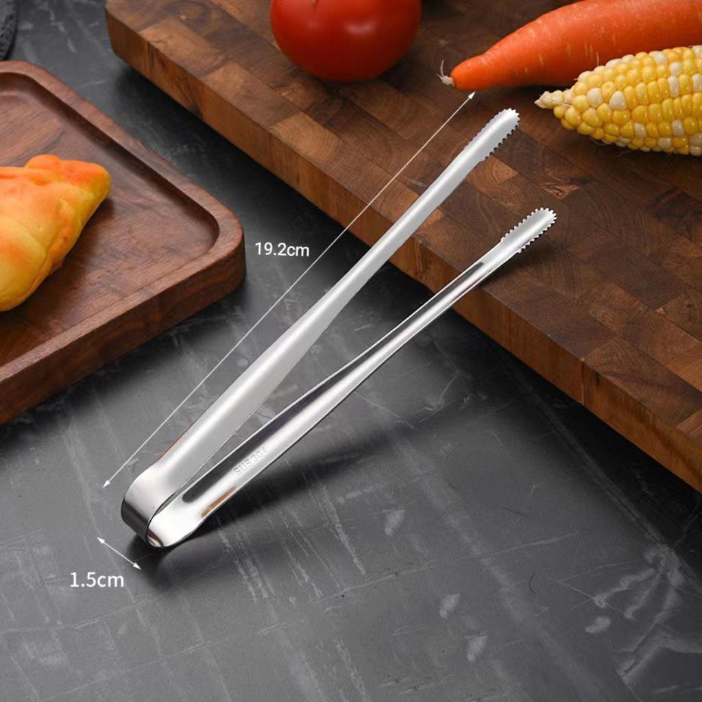 

Щипці для гриля з нержавіючої сталі Затискач для їжі Затискач для стейків для барбекю Затискач для стейків для хліба Кулінарне начиння Для вечірок Нековзання Кухонні гаджети Аксесуари S срібний