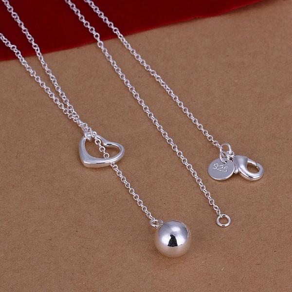 Silver Color Exquisite Noble Luxury Gorgeous Fashion Women Lady Charming Loving Drop Shot Necklace Silver Jewelry N164